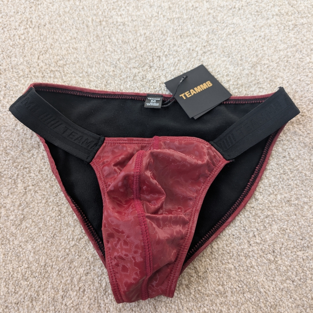 Team8 Red and Black Strapped Briefs